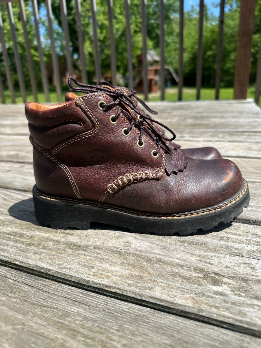 Ariat Canyon Casual Lace Up Boot Brown Womens 6.5 Round Toe Work Leather Hiking